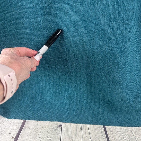 J. Jill‎ Soft Knit Sweater Dress Teal Green Knit Mock Neck Pullover Size Medium - Picture 4 of 10